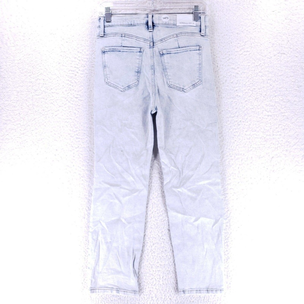 Kendall Kylie Jean Women SZ 9 Blue Denim Straight Stretch High Rise VTG Slim 90s - Picture 6 of 10